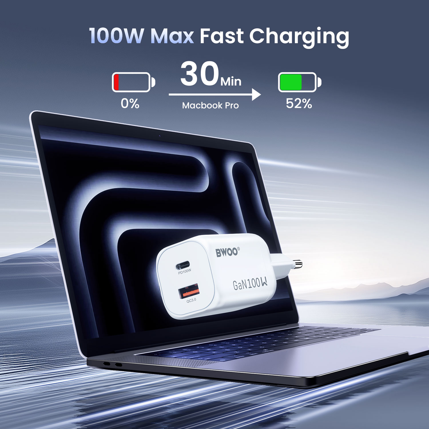 BWOO 100w fast charging adapter