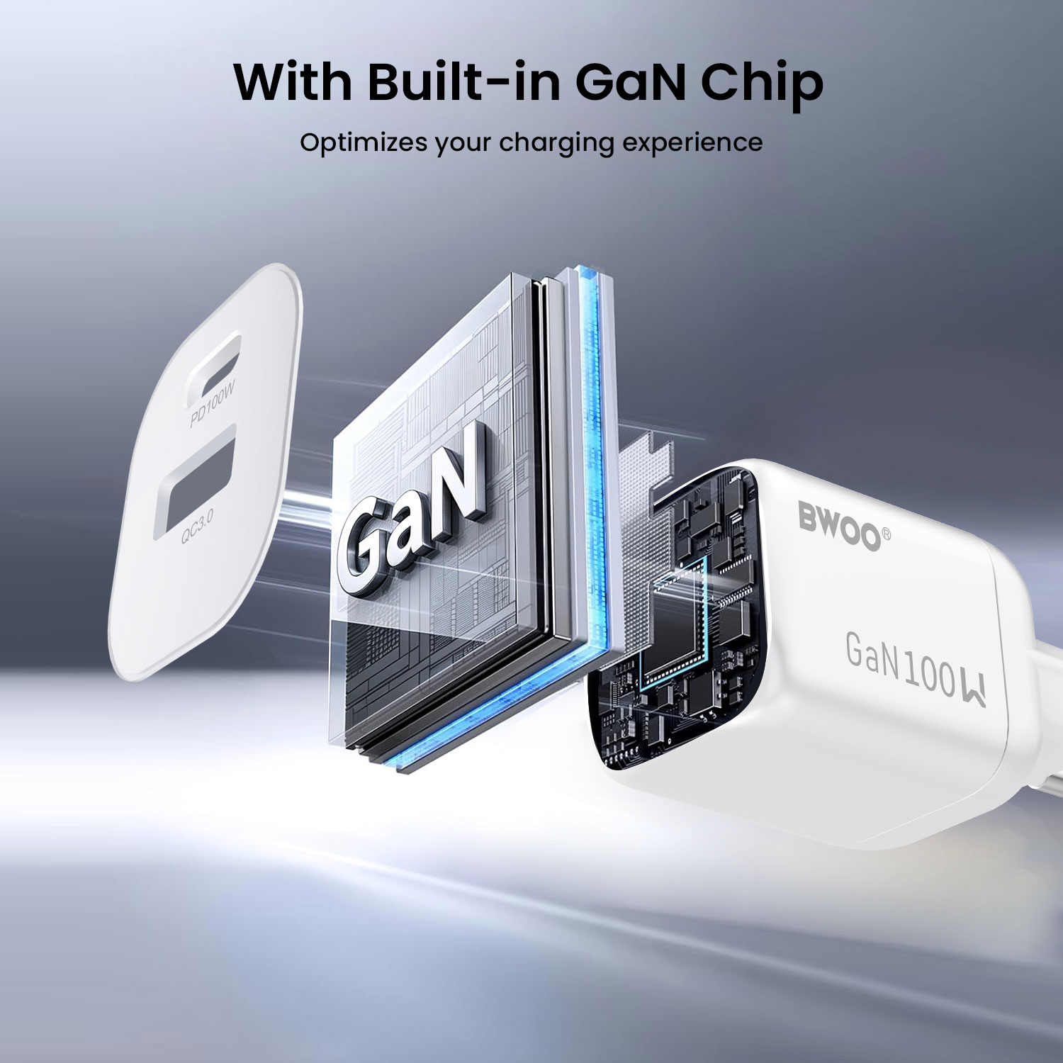 BWOO 100w fast charger with gan technology