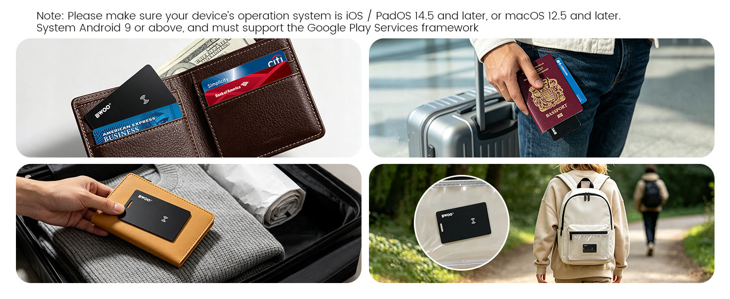 BWOO Wallet Tracker Card for Bags and Passport Holders