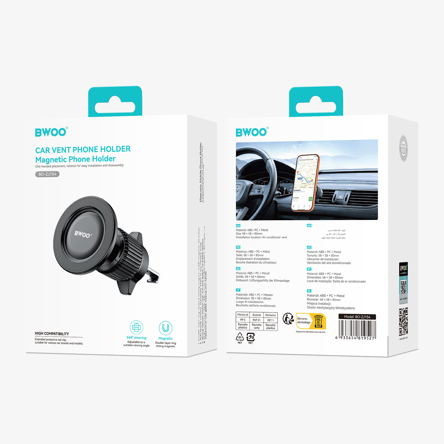 BWOO Magnetic Car Mount for Smartphone