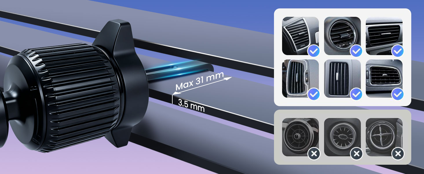 BWOO Magnetic Phone Holder for Vertical Air Vents