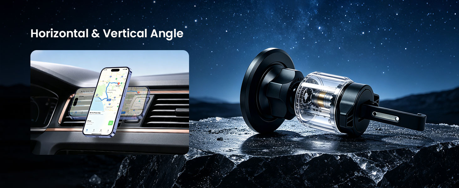 BWOO Adjustable Angle Magnetic Air Vent Phone Holder