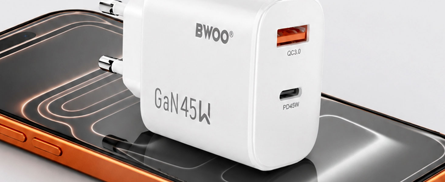 BWOO 45W Dual-Port GaN Laptop Charger