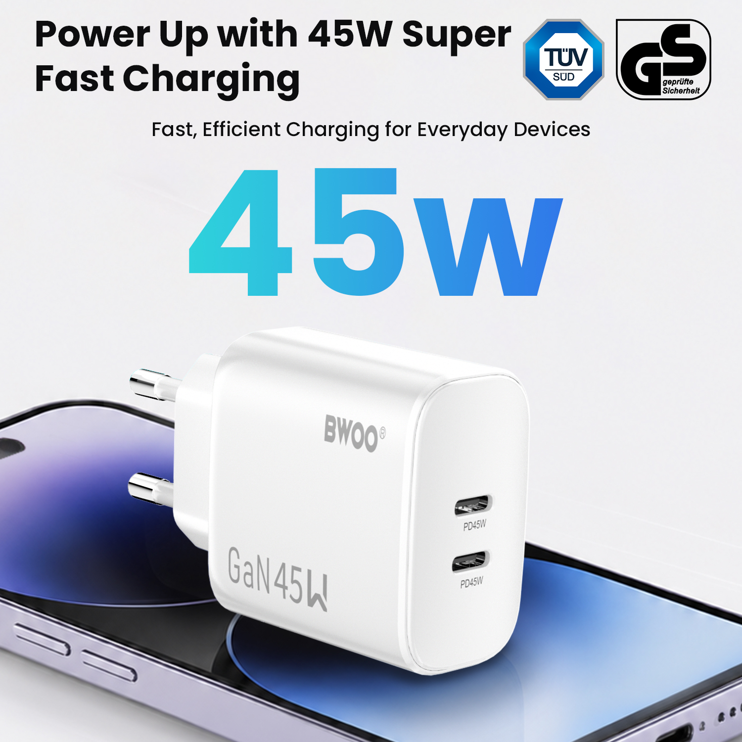 BWOO 45W USB-C PD Fast Charger