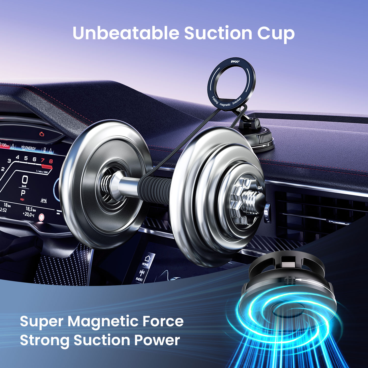 3600GF Magnetic Car Phone Holder for Dashboard
