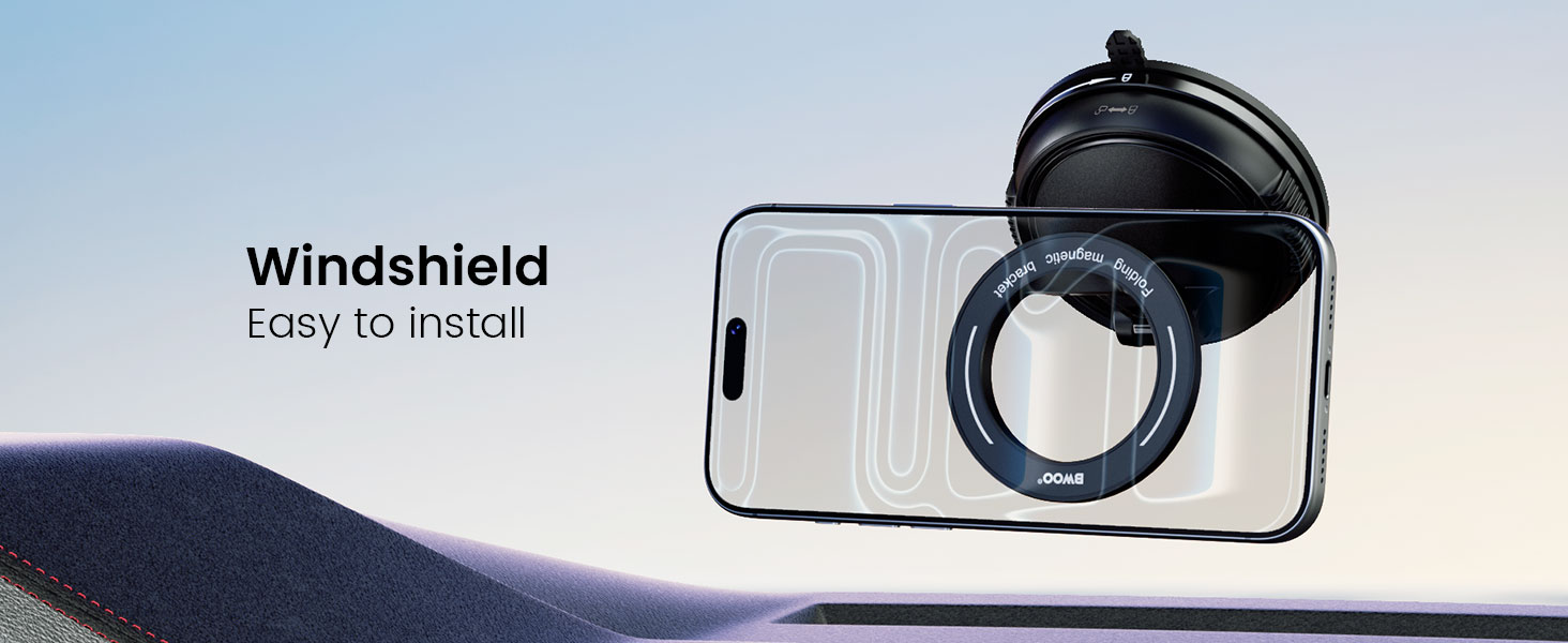 Magnetic Suction Cup Phone Holder for Windshield