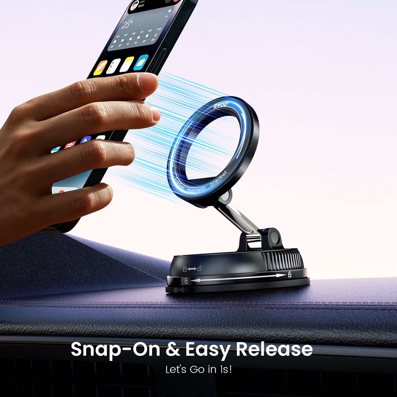 Quick Release Magnetic Car Phone Holder