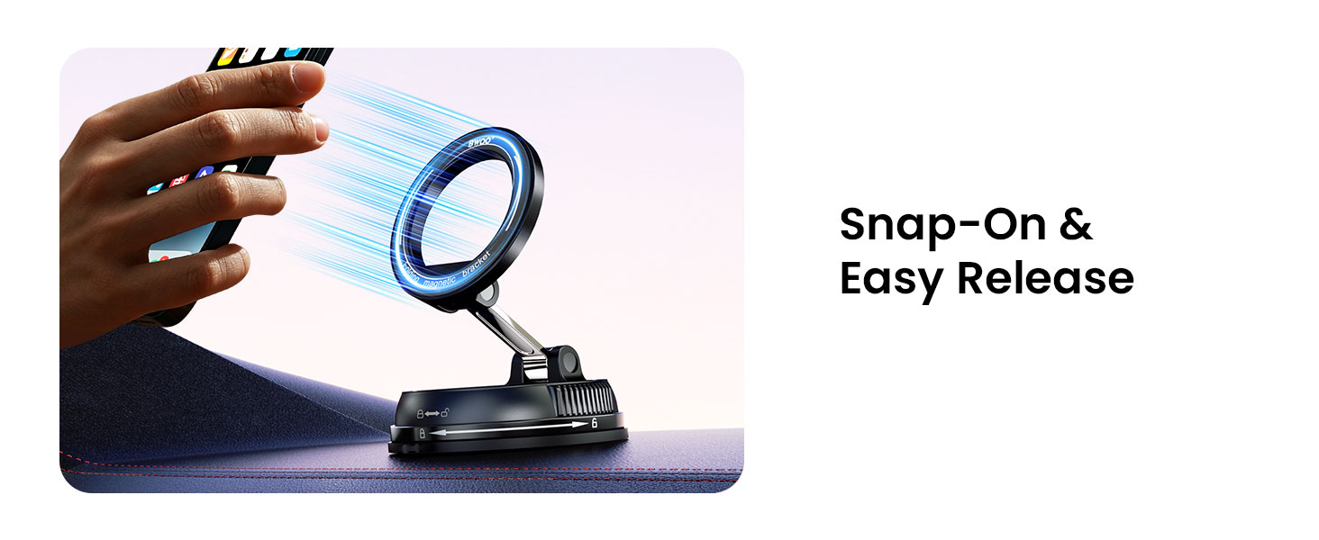 Quick Attach Magnetic Phone Mount for Car