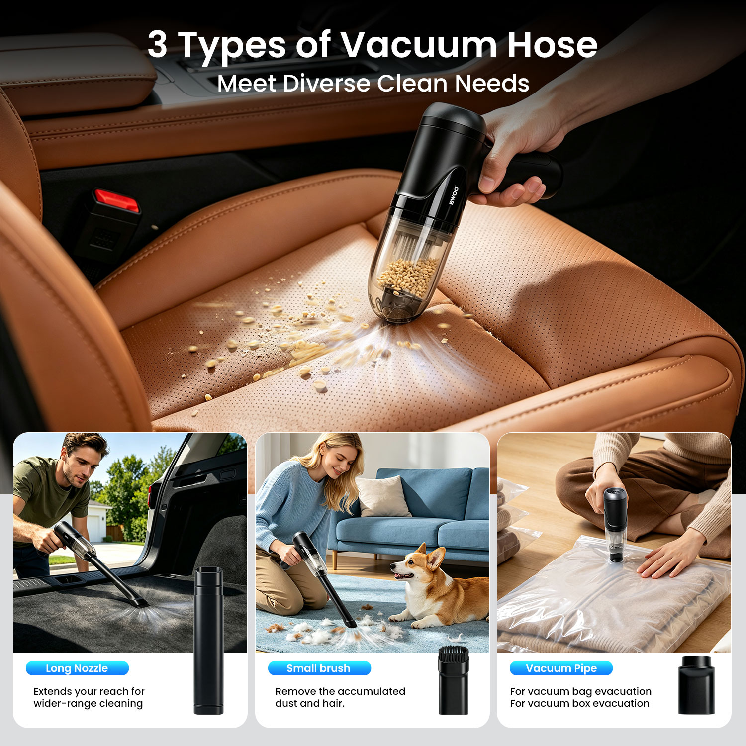 Mini Vacuum Cleaner for Car Seats and Sofas