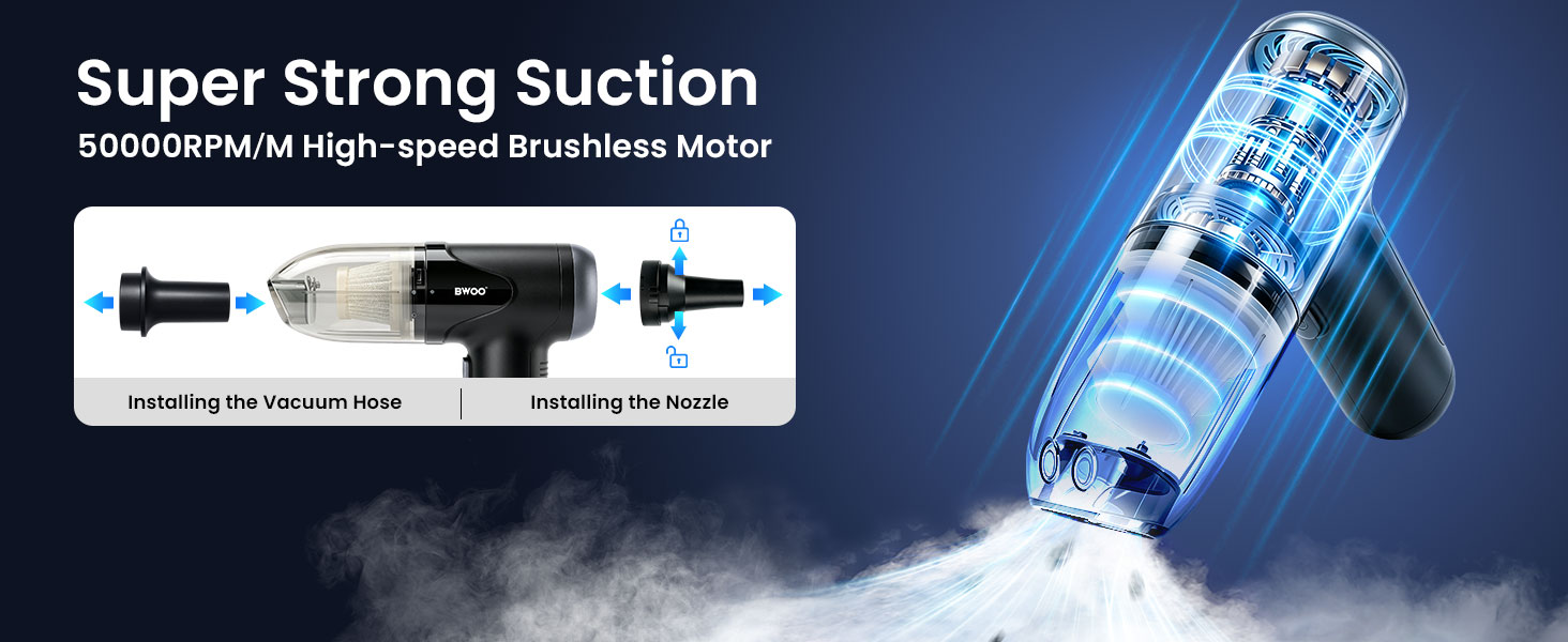 BWOO 2-in-1 Vacuum Cleaner with Super Strong Suction