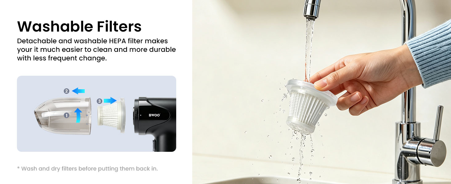 Detachable Reusable HEPA Filter Vacuum