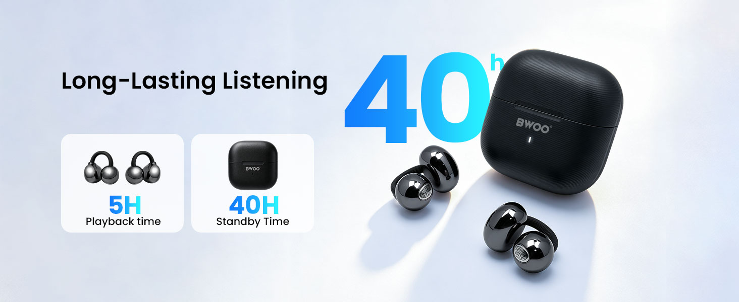 Open-Ear Wireless Earphones with 40-Hour Standby