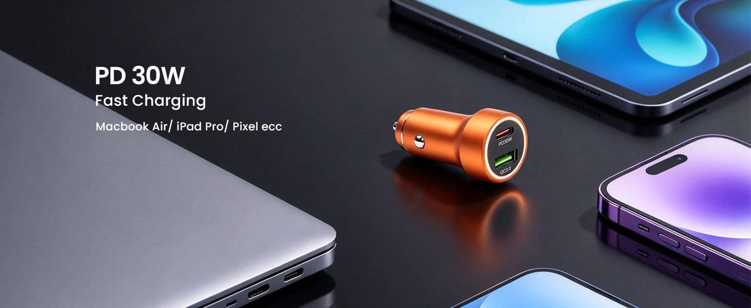 BWOO PD 30W and QC 18W Car Charger