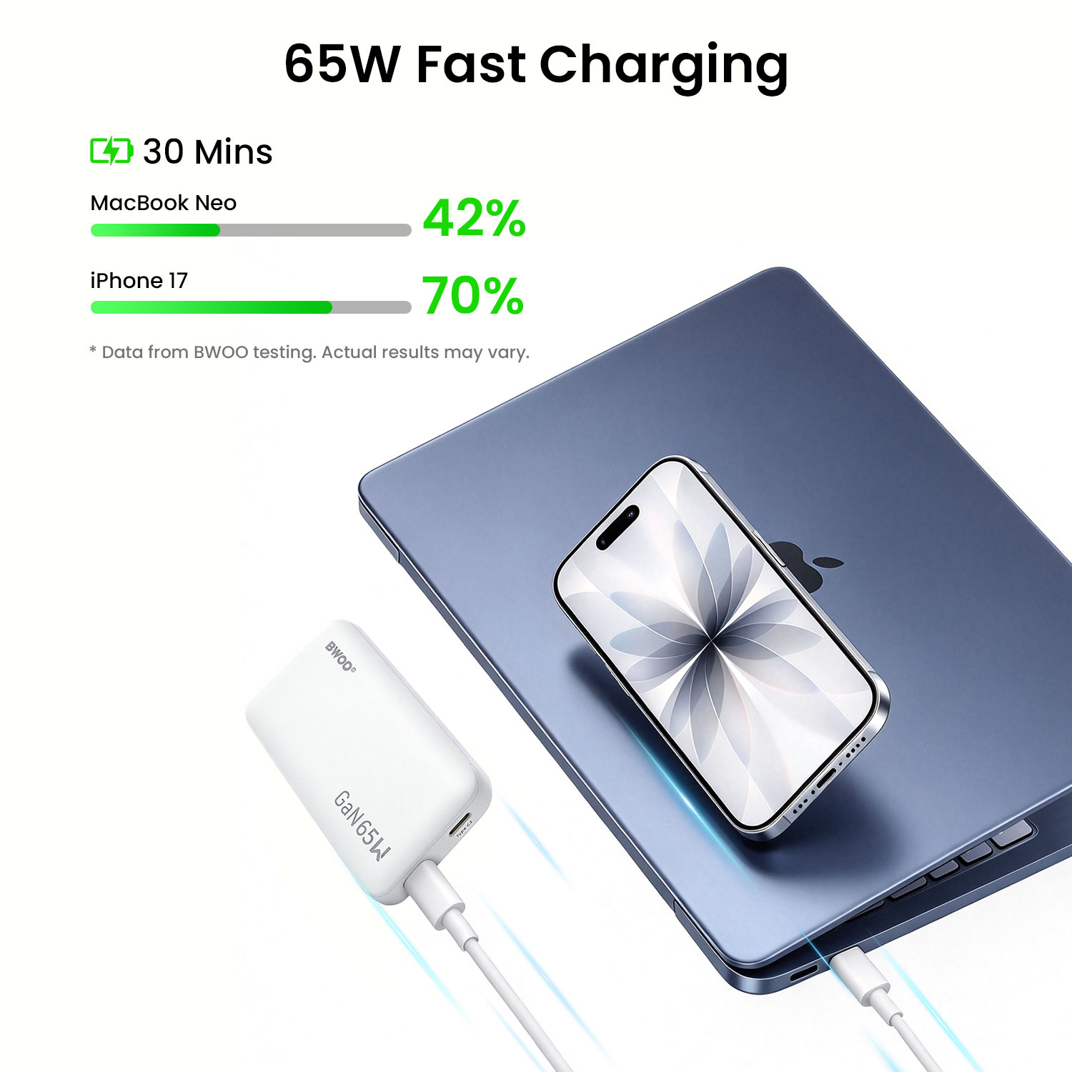 65W Wall Charger for Compatible Laptops